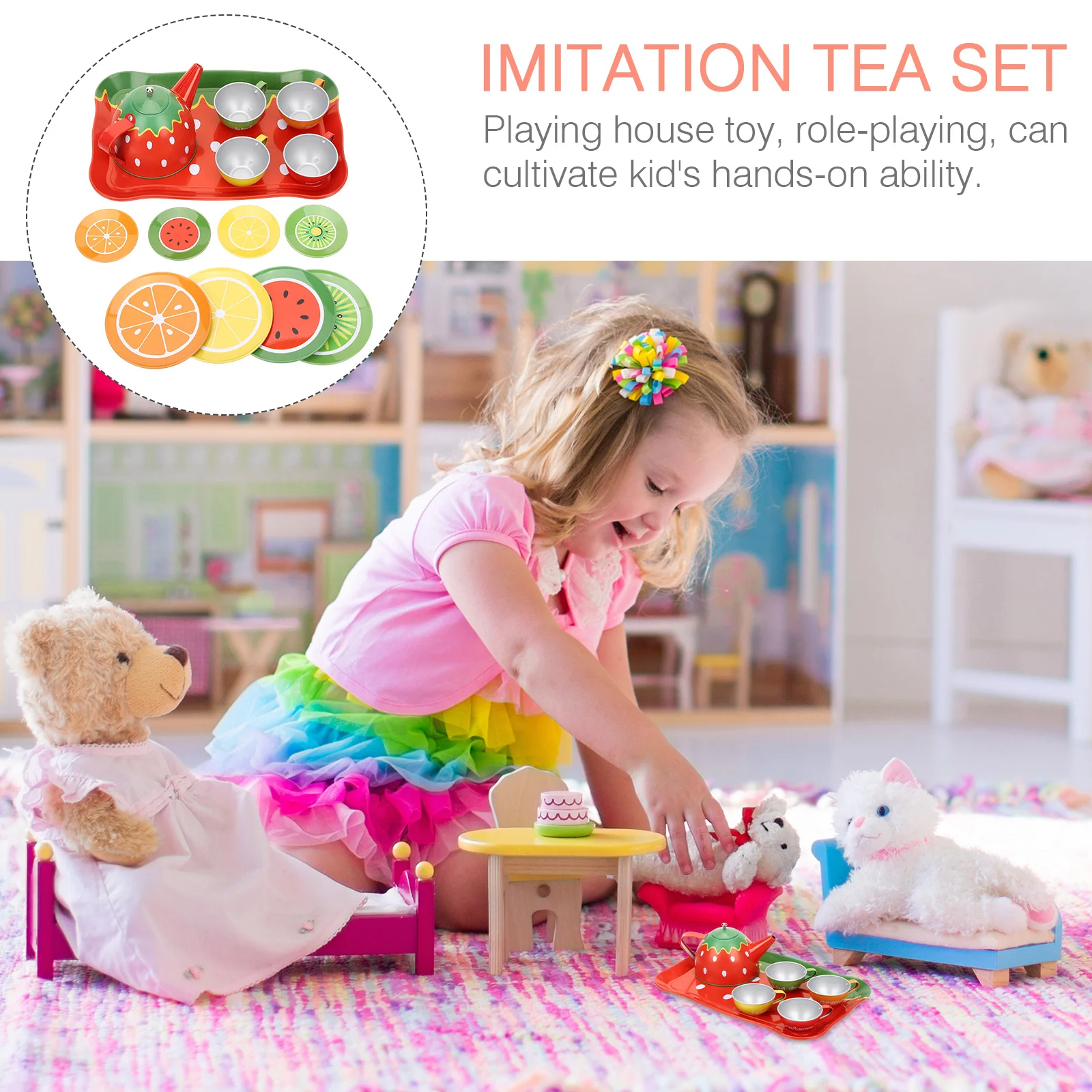 Juego de té de simulación, accesorios de cocina, juguetes para hacer la tarde, postre para niños y niñas