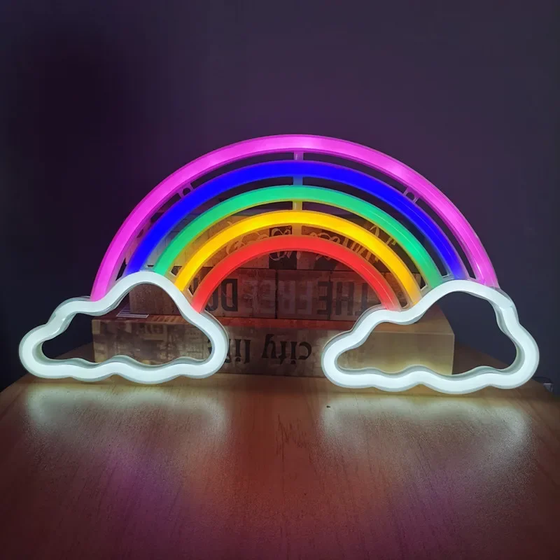 

Cloud Neon Sign LED Light for Bedroom Hanging Wall Party Christmas Decoration Rainbow Colorful Night Light Neon Bulb USB Power