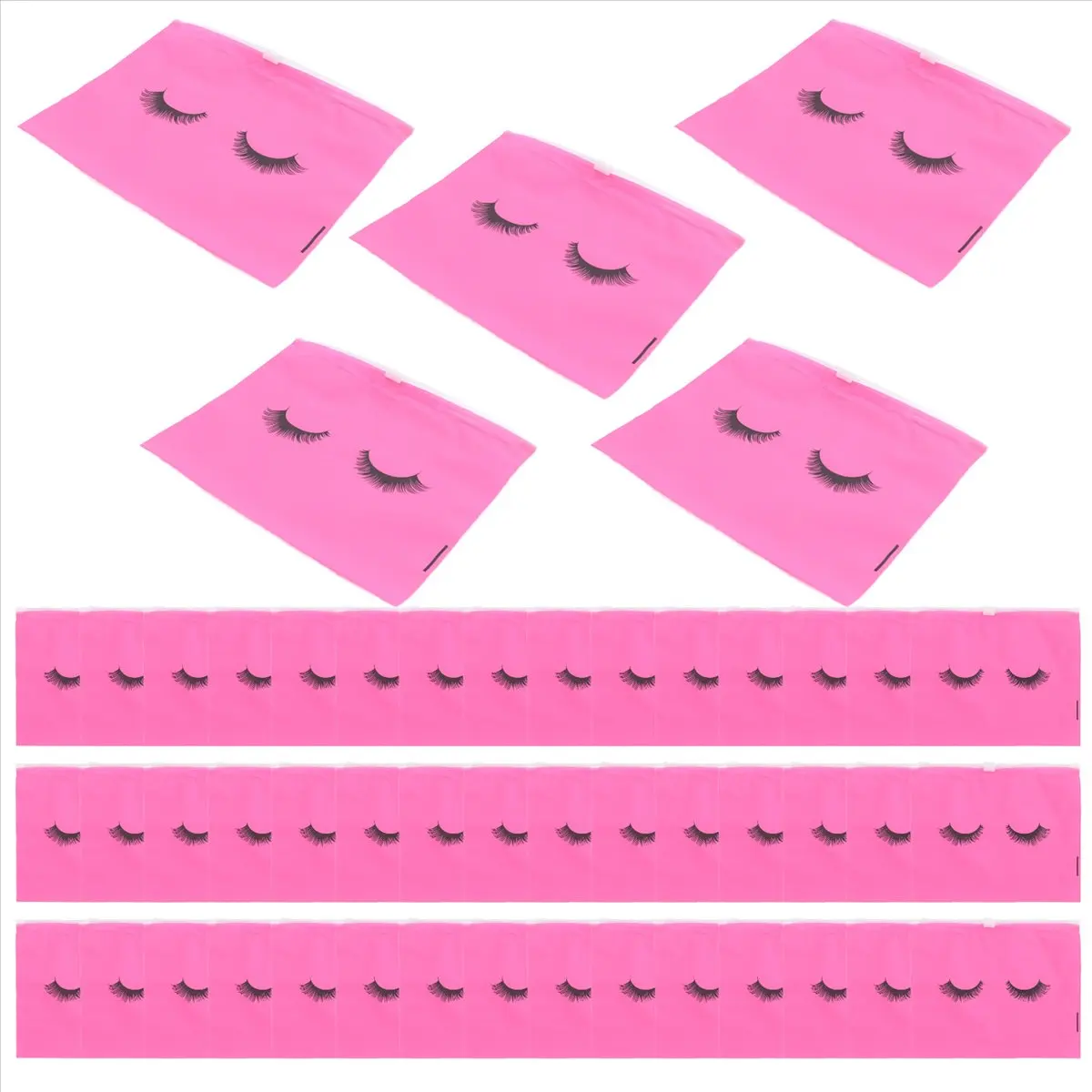 ABQR 50 قطعة من حقائب العناية اللاحقة بالرموش، حقائب مكياج بلاستيكية، حقيبة مكياج لأدوات الزينة، حقيبة مستحضرات التجميل للسفر مع سحاب M