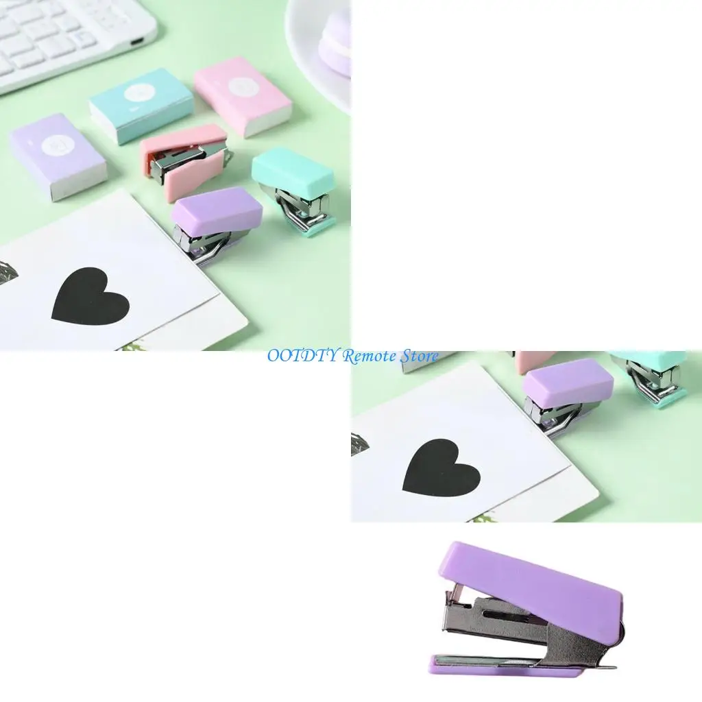 1 Set Plastic Stapler Small Stapler with Staple Desk Stapler Binding Supplies