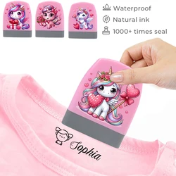 Sellos de nombre personalizados de unicornio rosa, adecuados para ropa personalizada para niños, stembels Speelgoed