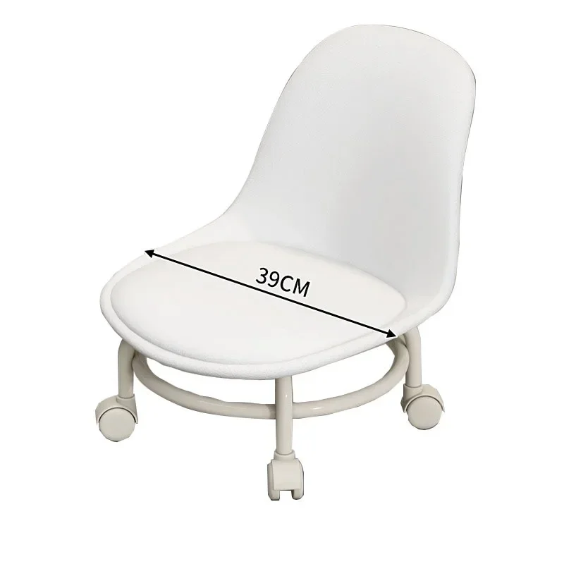 Acrylic silent universal wheel children's toddler stool, creative small chair, pulley household coffee table stool
