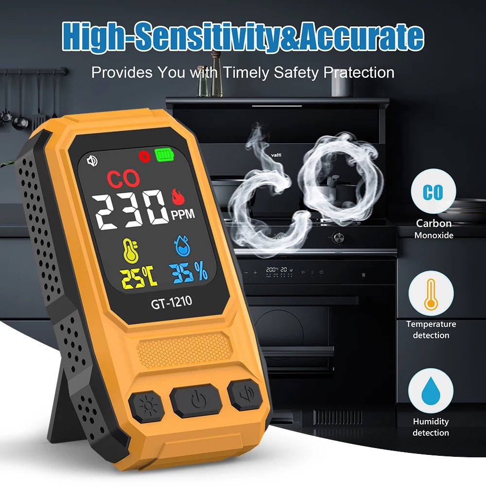 High Sensitivity Carbon Monoxide Detector Portable Home Safety Alarm