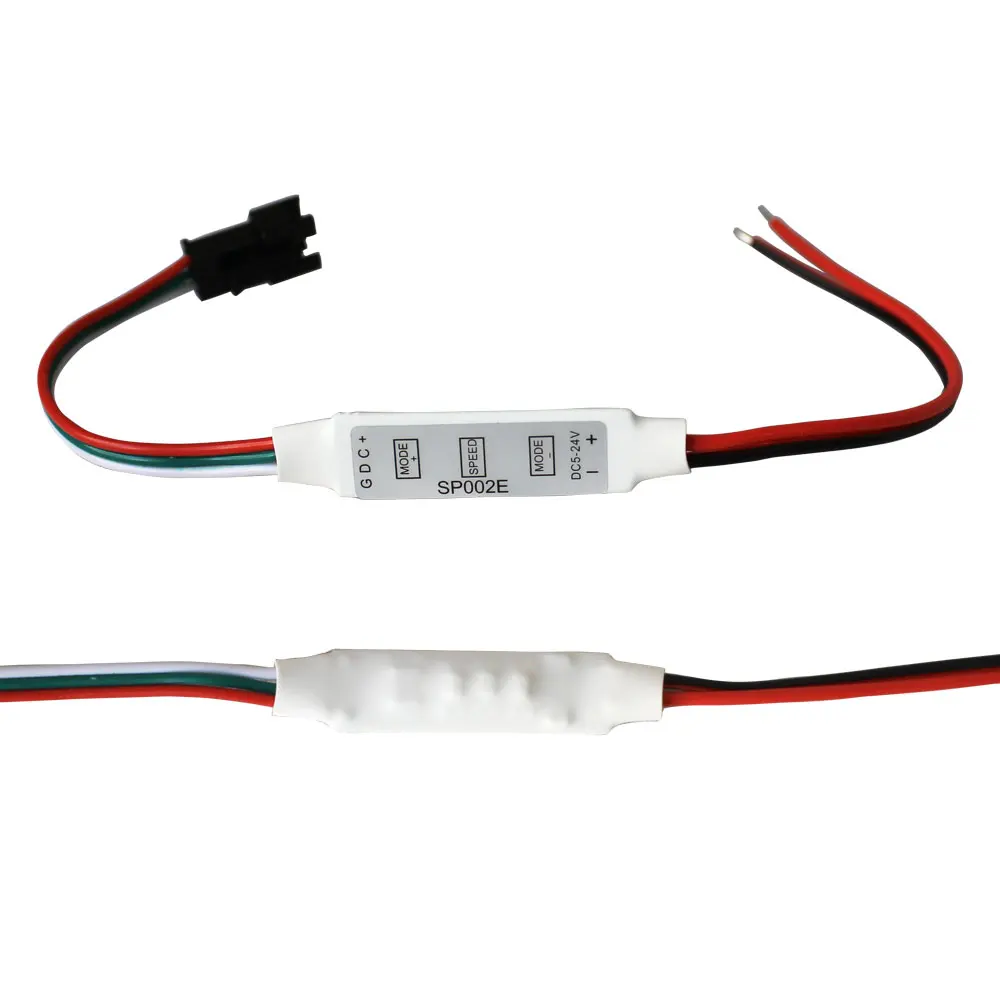 SP002E Mini 3Key LED Controller DC5-24V For RGBIC WS2812B WS2811 UCS1903 SK6812 Addressable Pixels LED Strip Lights 2048 Pixels