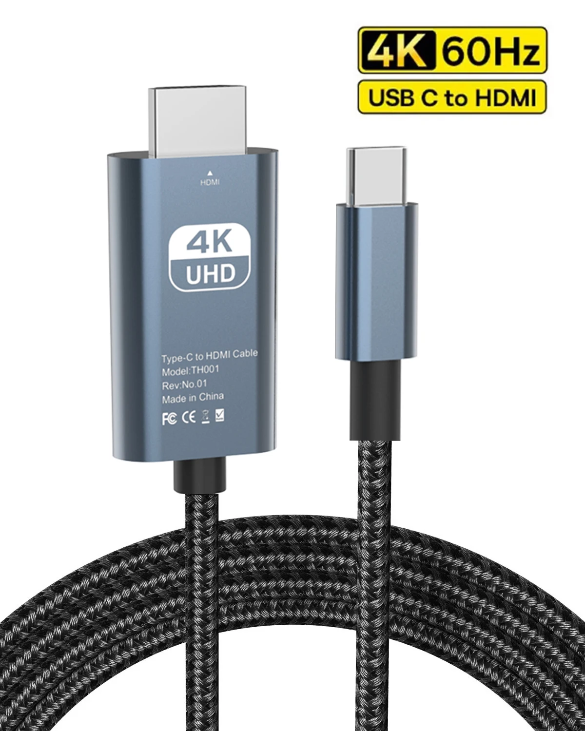 USB C to HDMI Cable 4K 60Hz/30Hz Type C to HDMI HDTV Video Cable for Apple Macbook pro air Mini Iphone 15 pro Max Dell XPS15