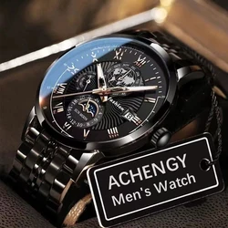 2024 Men Watch Fashion Top Luxury Sport Men's Wristwatch Waterproof Luminous Leather Date Quartz Watches Man clock