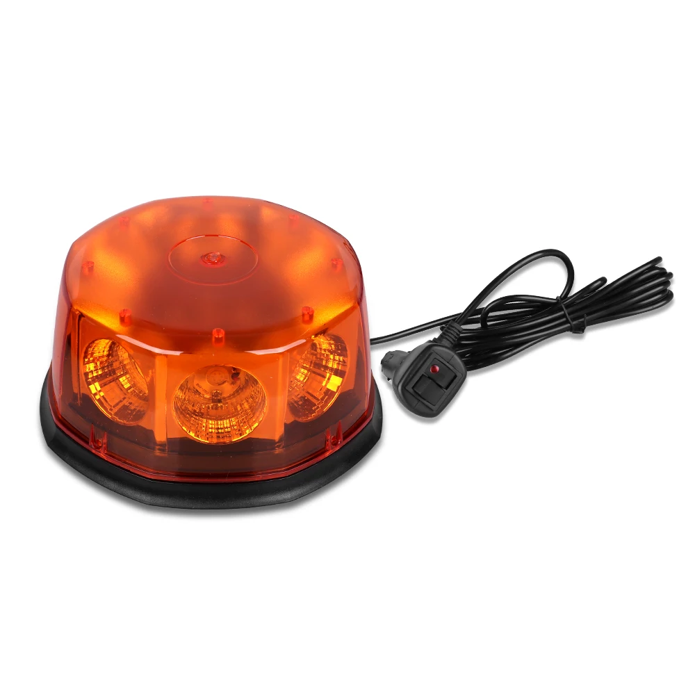 Car LED Warning Strobe Amber Light Magnetic Installation Waterproof Emergency Lamp Signal Lights for Truck Car School Bus Roof