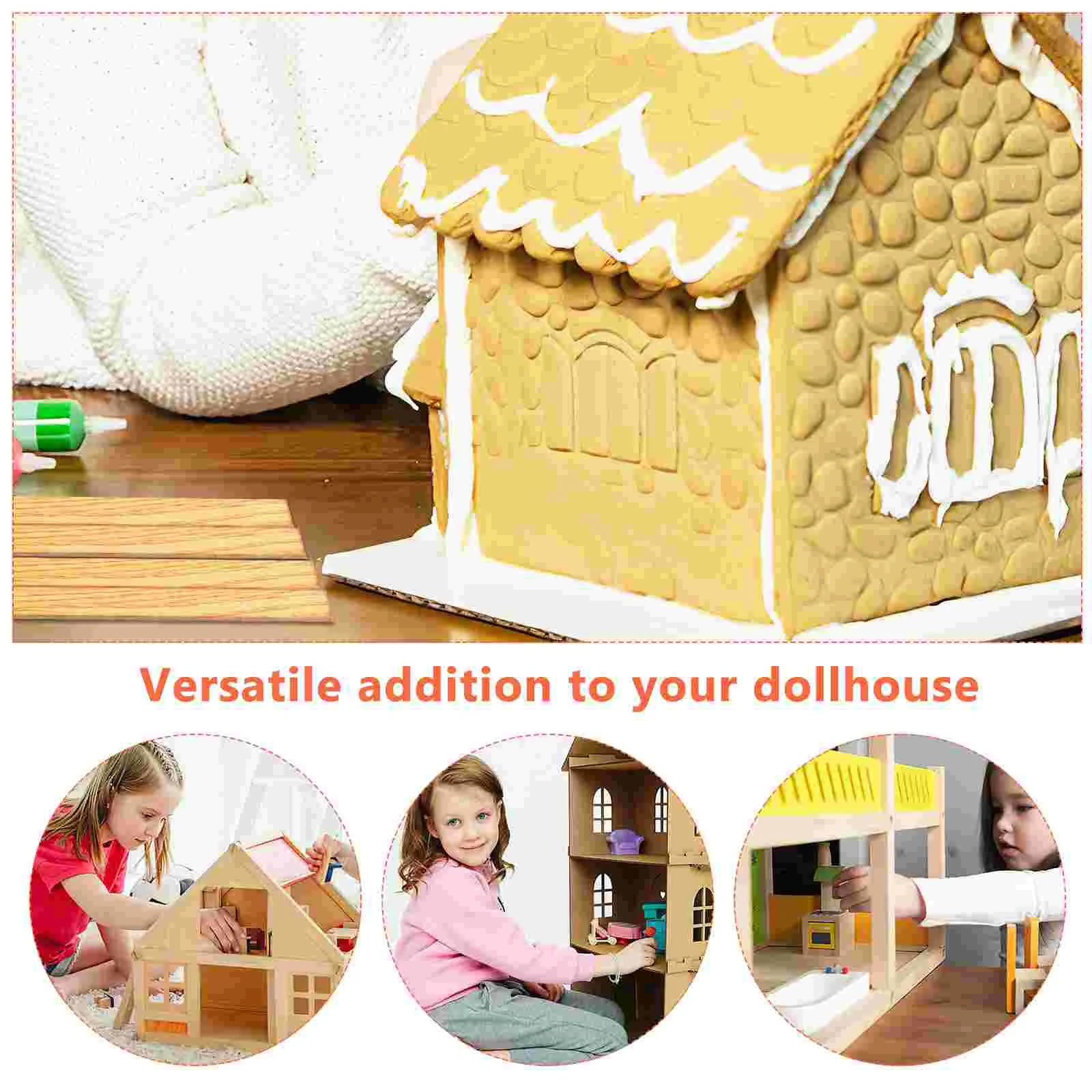 40 Pcs House Miniature Decorative Collage Floor Accessory Ornaments Dollhouses Shingles Furniture Flooring Miniatures Baby