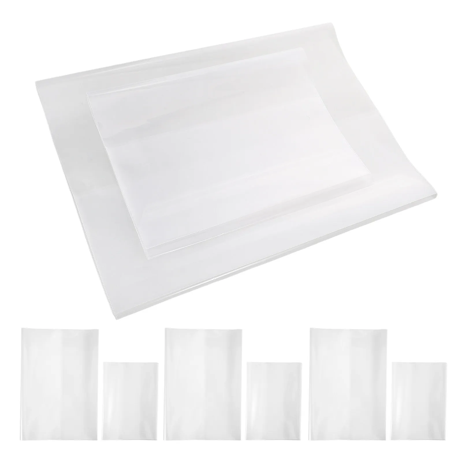 20Pcs Plastic Book Cover Protector Clear Transparent Sleeve for Textbooks Notebooks Hardcover Books Library School Use Reusable