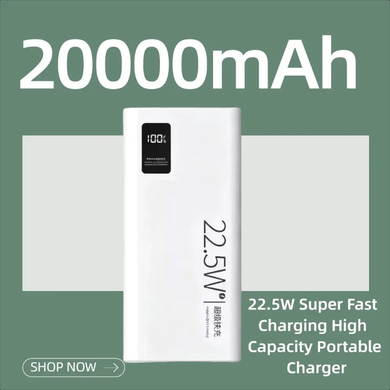20000mAh Power Bank 22.5W Super Fast Charging High Capacity Portable Charger