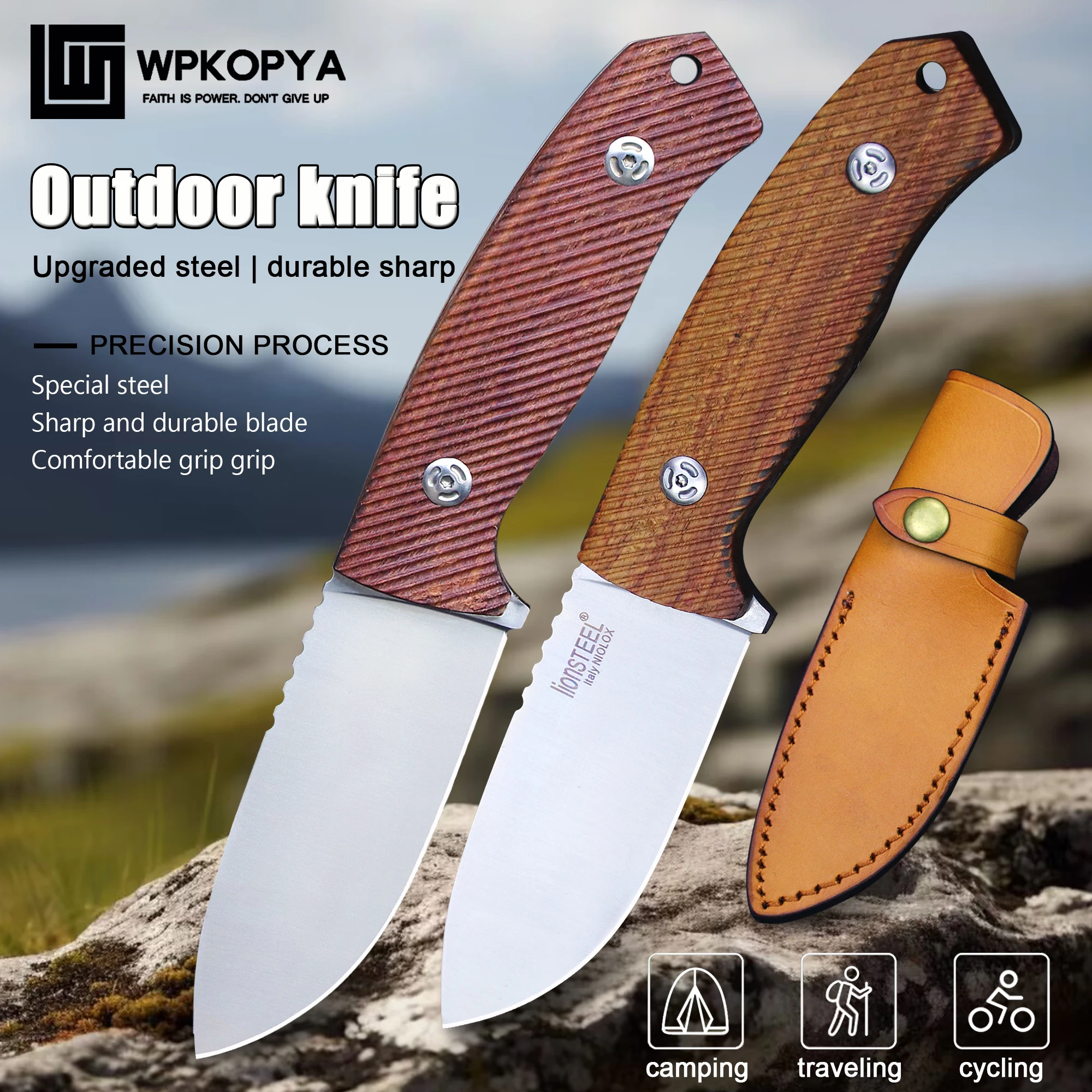 Cuchillo de supervivencia para la jungla de acero DC53 Italy (Lion Steel)M3 Full Tang, cuchillo de herramienta EDC para camping, cuchillo de caza para exteriores