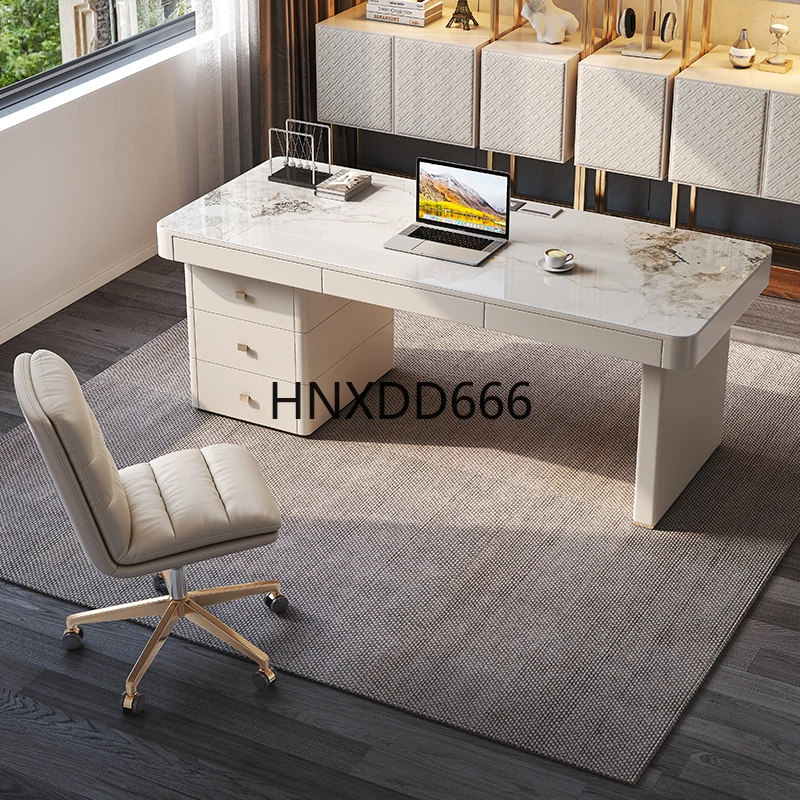 مكتب من البلاط الصخري المتقدم ومكتب كمبيوتر وكرسي #3