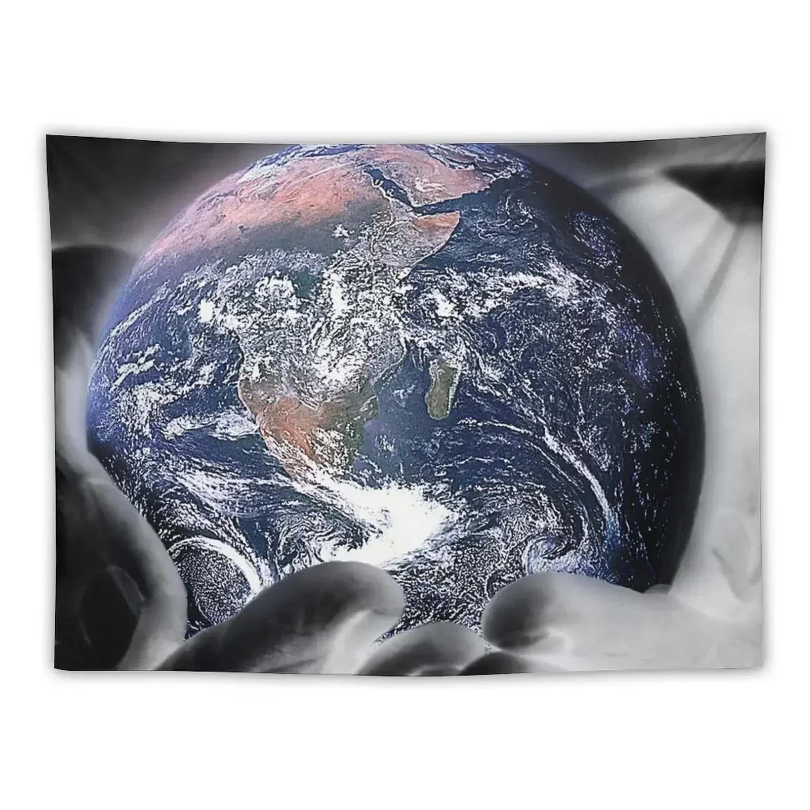 

Hands holding planet Earth Tapestry House Decor Japanese Room Decor Mushroom Tapestry