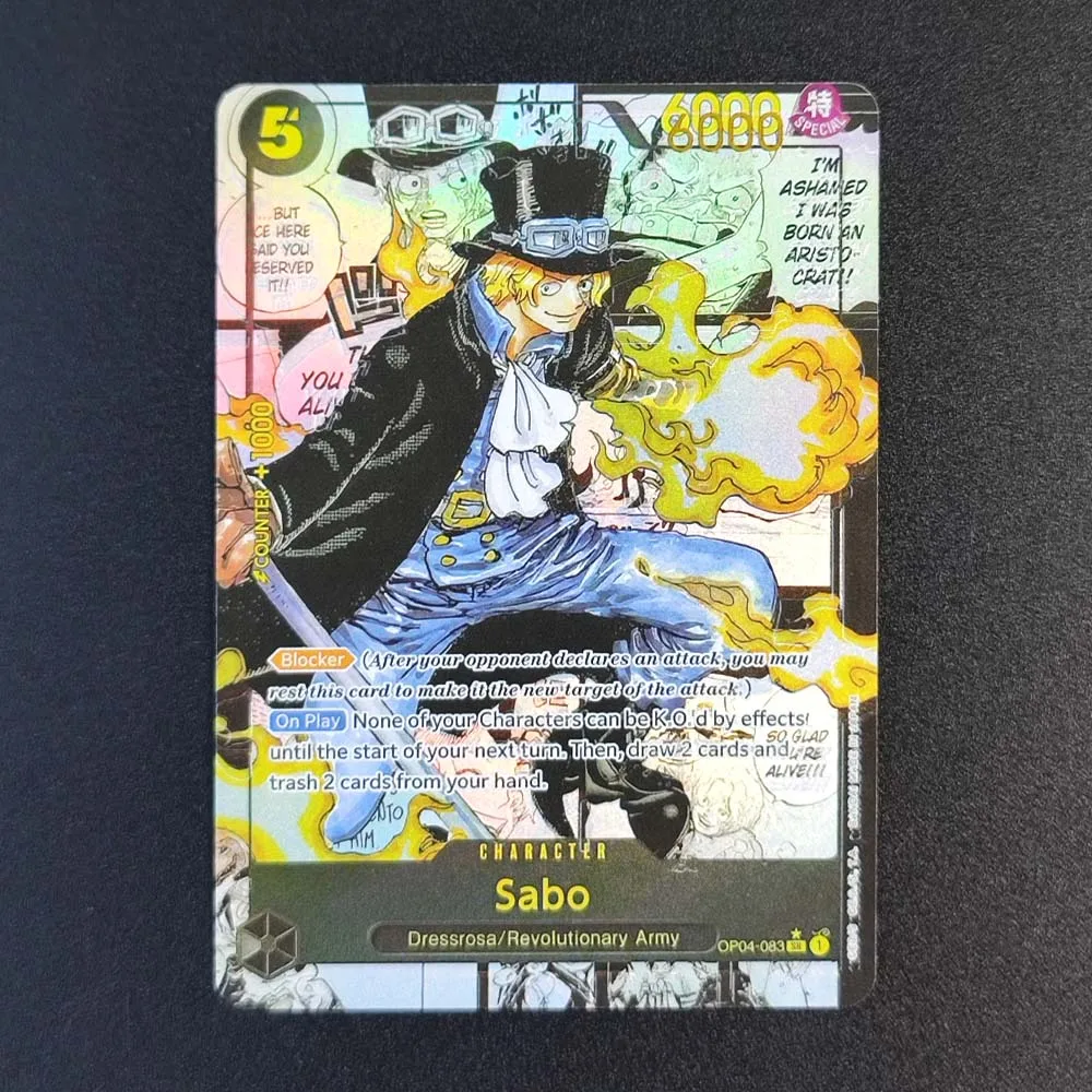 DIY Proxy OPCG One Piece English Sabo OP04-083 Manga OP13-120 Alternate Art Wanted Poster OP07-118 SP OP13-004 Game Card Toy - view 4