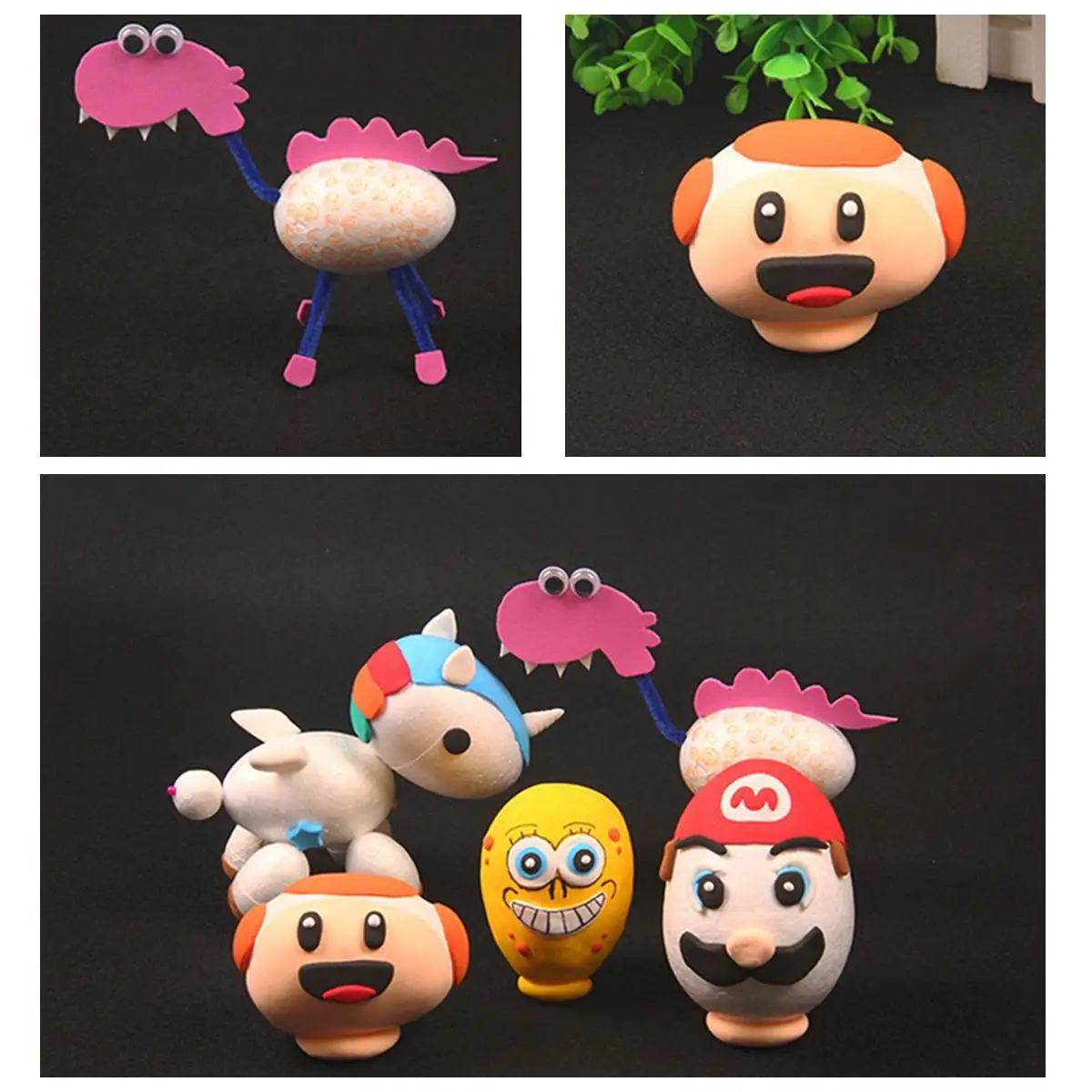 50 قطعة من بيض عيد الفصح الرغوي، سلة صغيرة من البوليسترين، مشاريع تزيين حرفية، مستلزمات يدوية من الفوم