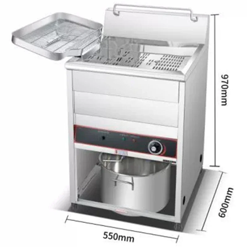 30L/40L Vertical Electric Deep Fryer Commercial Single-Tank Chicken Fryer with Thermostat Temperature Control 220V/3(Customized) 3