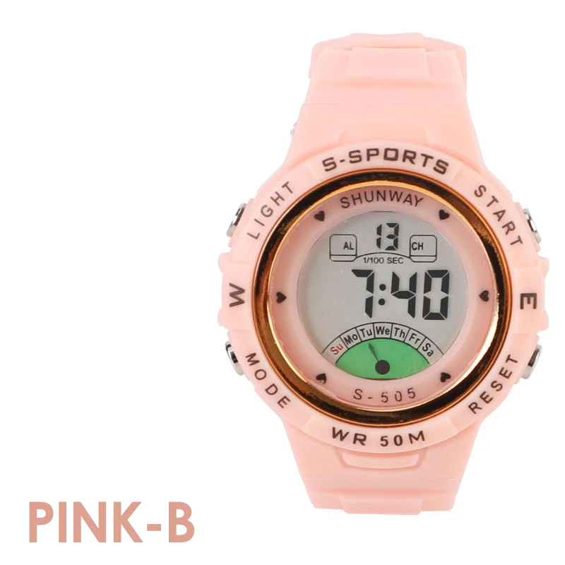 Children Electronic Watch Boys and Girls Macaron Sports Wristwatch Luminous Alarm Clock multifunctional Kids fashion Watches