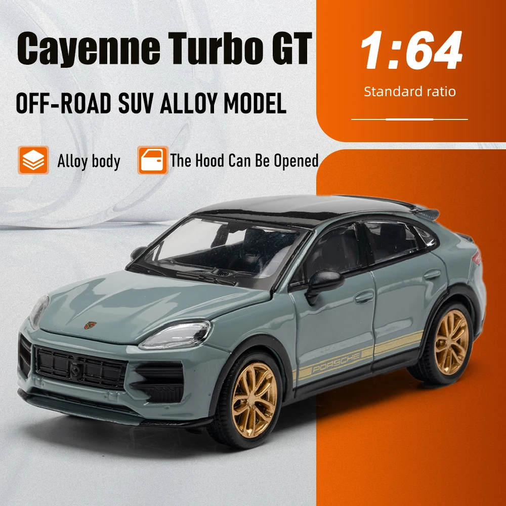 

Модель автомобиля Porsche Cayenne Turbo GT SUV в масштабе 1:64, литой корпус, прочный, с открывающимися дверями, внедорожник, коллекционная модель, подарок