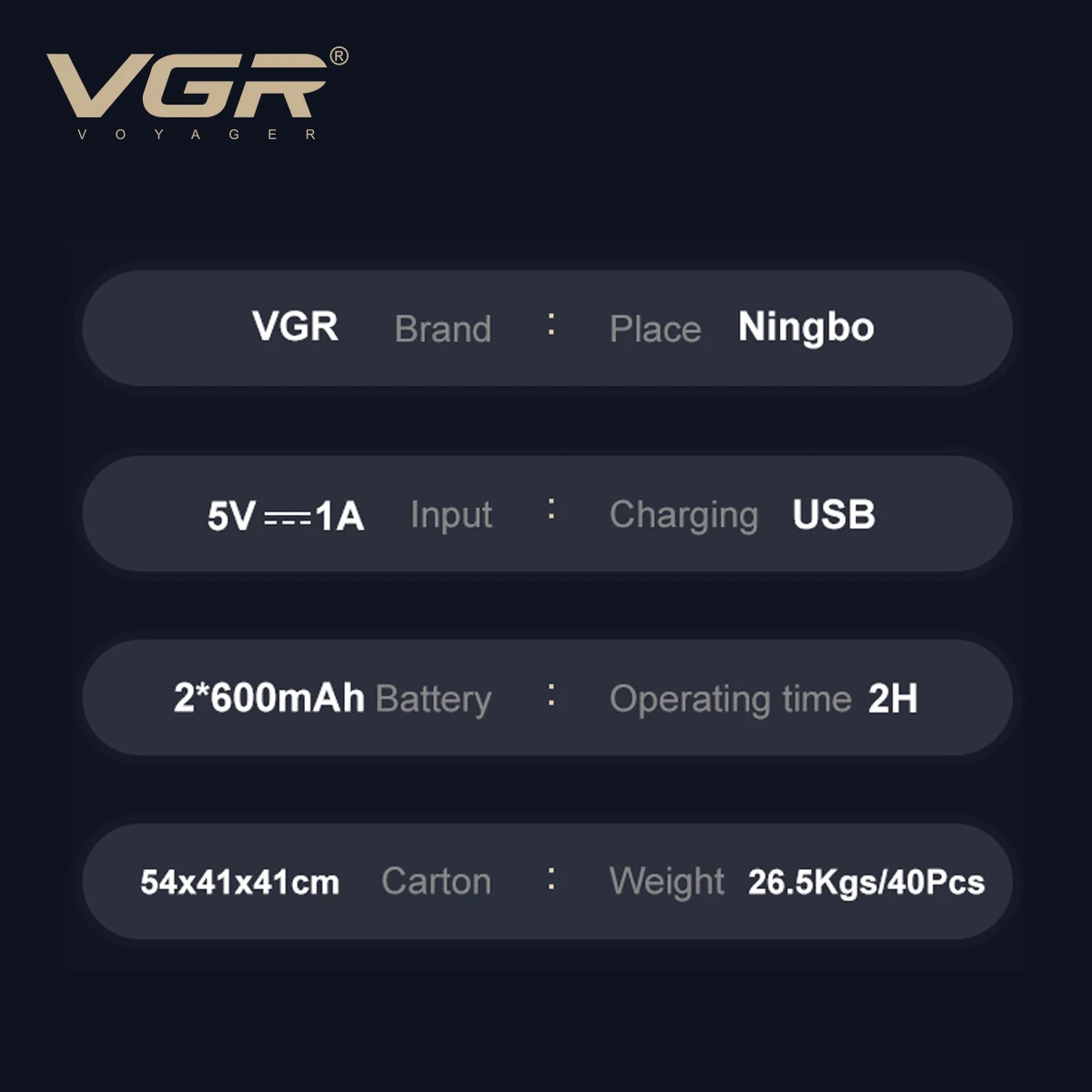 Vgr barbeador de metal retrô com três lâminas, limpeza profunda, corpo em relevo, aparador de cabelo digital inteligente, clareamento de cabelo