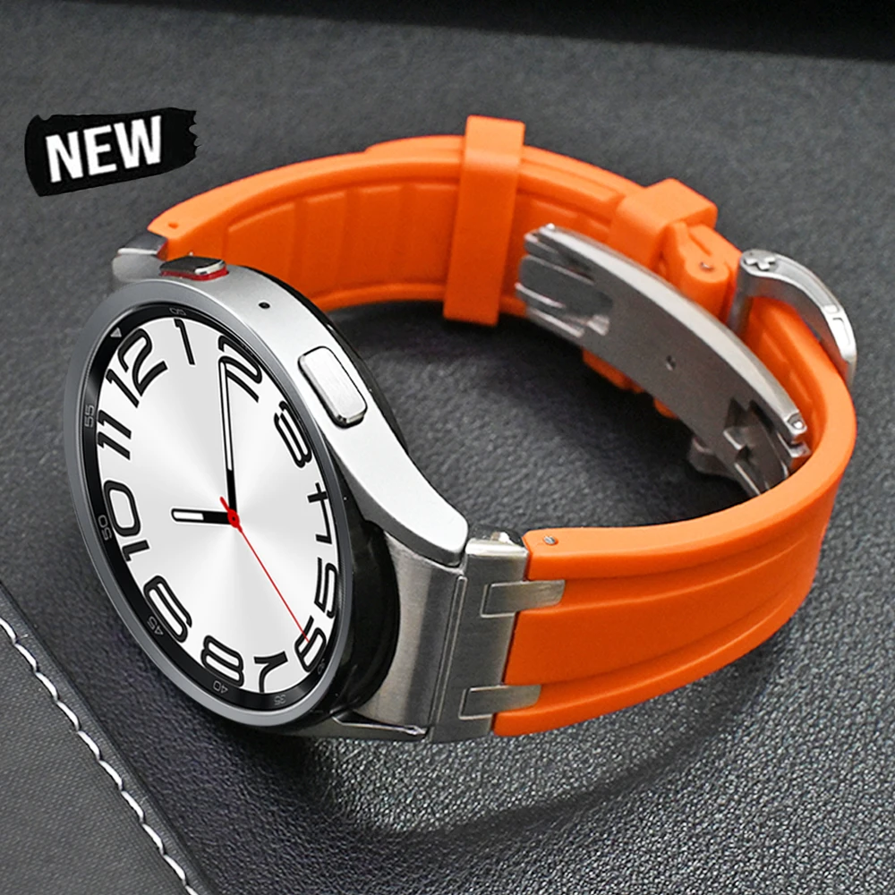 Luxury Rubber No Gaps Strap For Samsung Galaxy Watch 6Classic 43 47mm Band 5Pro 45mm 6 5 4 40 44mm Soft Silicone Bracelet Correa