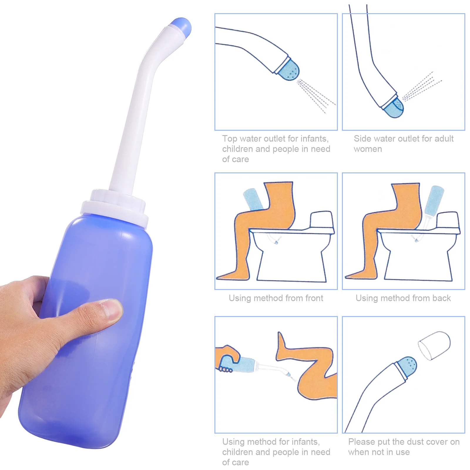 Healifty Portable Flusher Women Private Parts Irrigator Bidet Bottle Douche Cleaning Bottle Portable Bidet