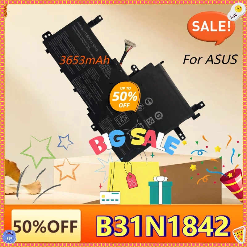 

New B31N1842 Laptop Battery for ASUS VivoBook V5050E V5100E S5500F M5100U FL8800I V531F V531FL X531F X531FA S531F S531FA S531FL