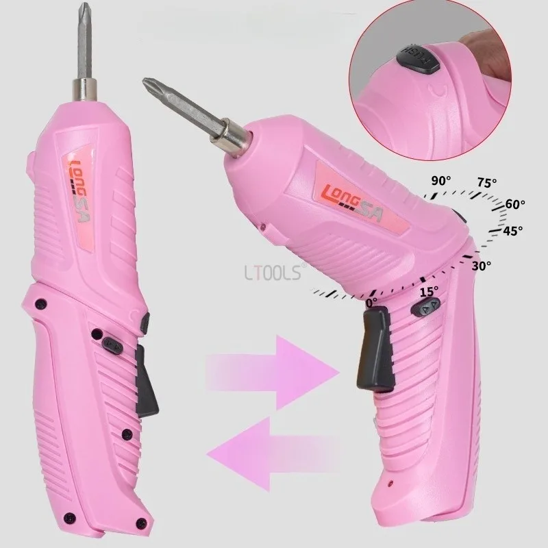 

Розовая электрическая дрель-отвертка, аккумуляторная батарея, аккумуляторная, мощная ударная беспроводная отвертка, электрическая отвертка