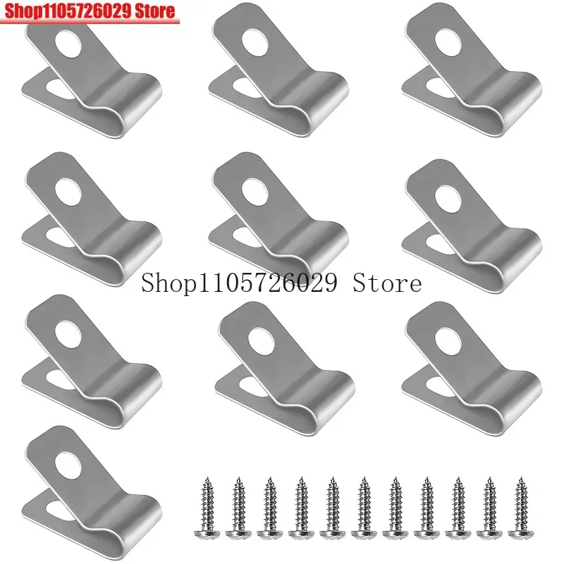 10PCS Fence Clamps with Screws Cable Fixing Clips Rust Proof Fence Installation Clips for Garden and Courtyard Fence Supplies
