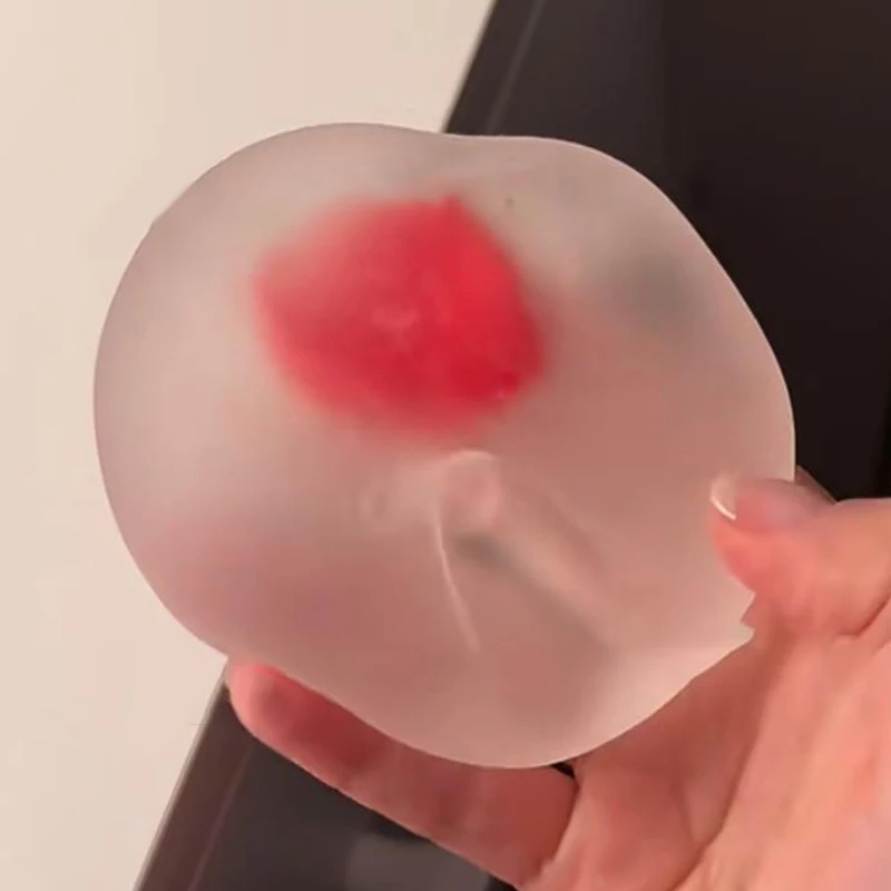 Gerencia el estrés y la ira con un juguete para apretar Mochi de fresa de 1 pieza; Juguete antiestrés de rebote lento
