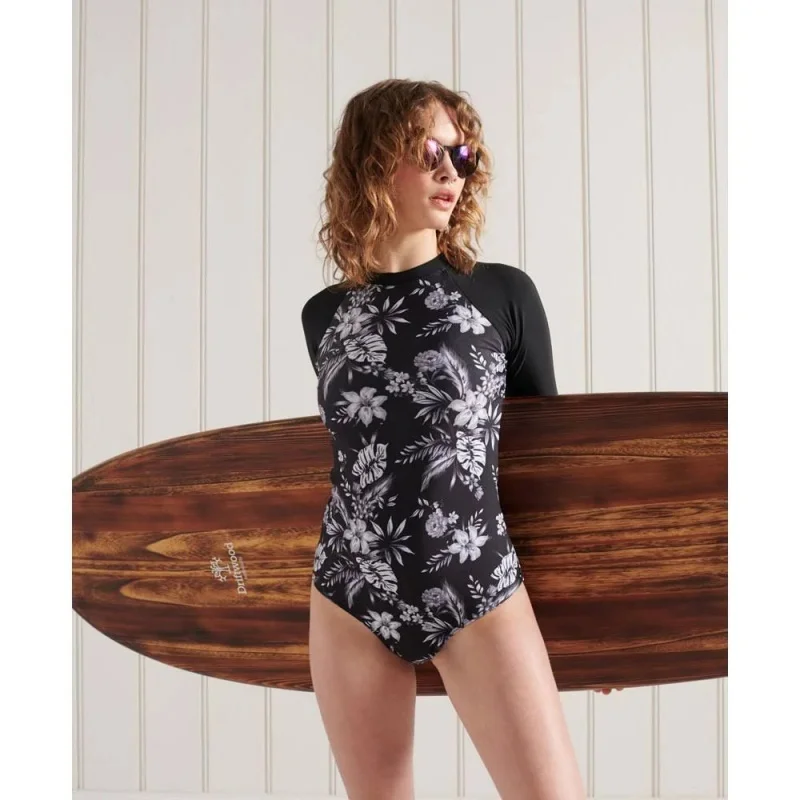 

One-Piece Swimsuit for Women, Sports Long Sleeve Zipper Swimwear, Sun Protection Surfing Swimsuit, Diving Suit, Snorkeling Suit