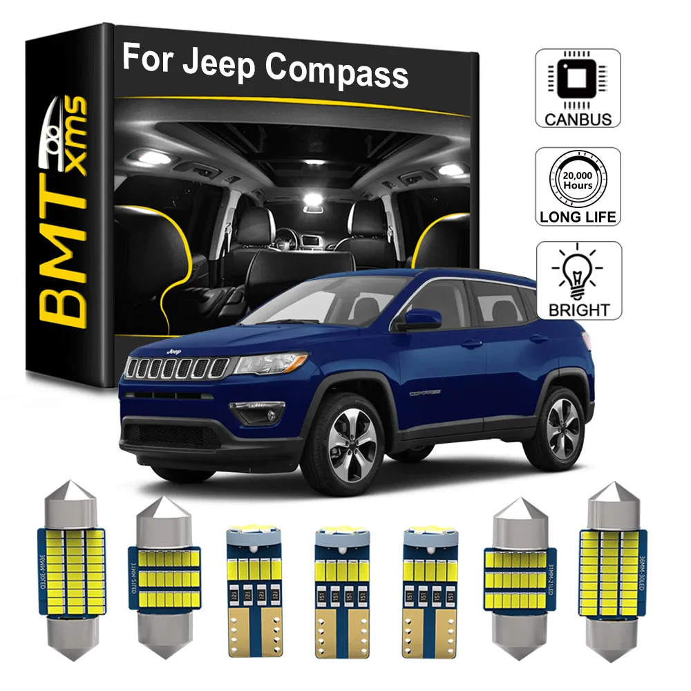 

BMTxms LED Interior Dome Light For For Jeep Compass 2007-2020 2004 2005 2006 2007 2008 2009 2010 2011 2012 Canbus Trunk Bulbs