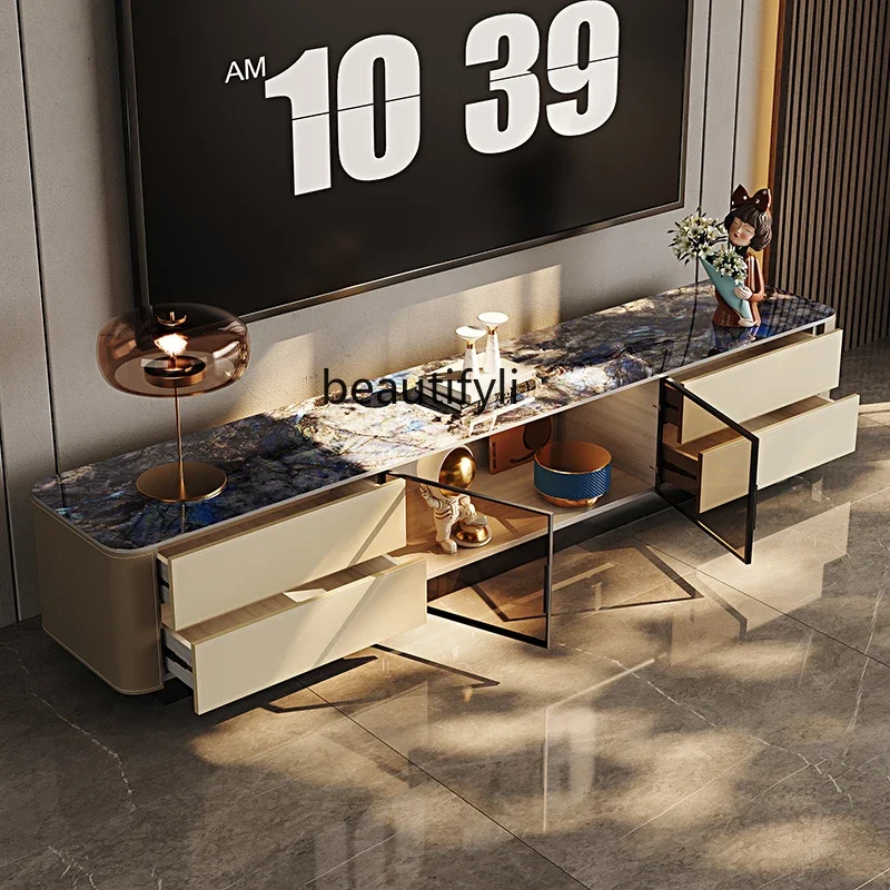 

yj7 TV cabinet floor-to-ceiling living room household small apartment modern simple high-end light luxury coffee table TV cabine