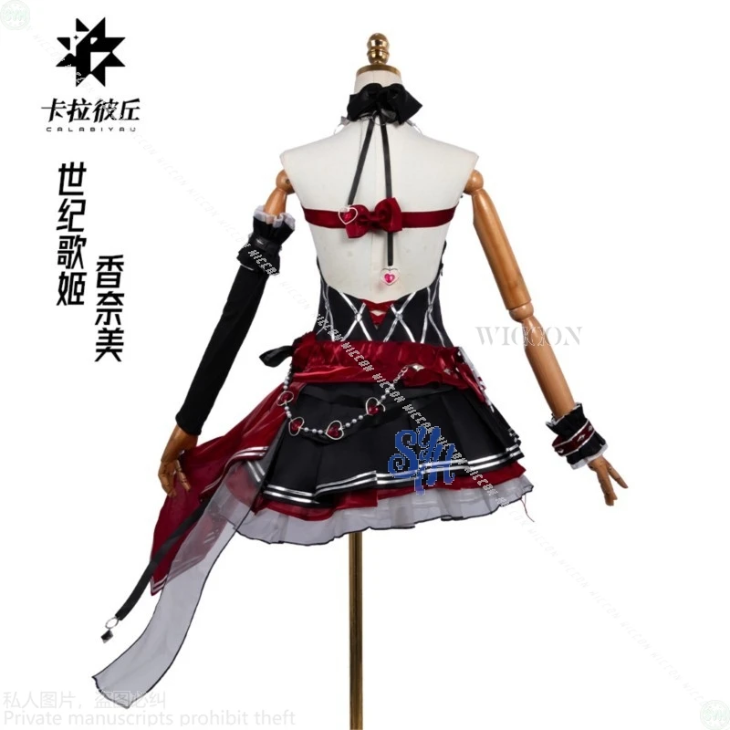 أزياء سترينوفا كانامي التأثيرية أزياء كاواي المعبود فستان أسود أحمر على شكل زهرة قوطي جيراي كي للهالوين