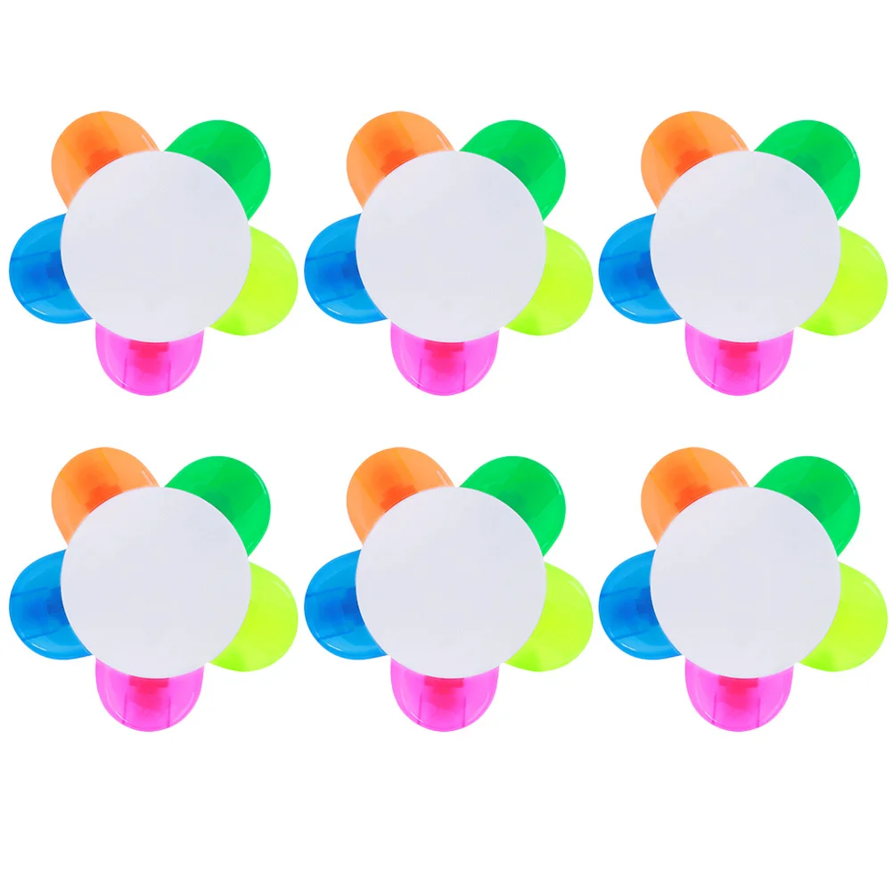 6 قطع من أقلام الفلورسنت على شكل بتلة وكتابة سلسة بألوان زاهية للوازم الفنية المكتبية للطلاب #6