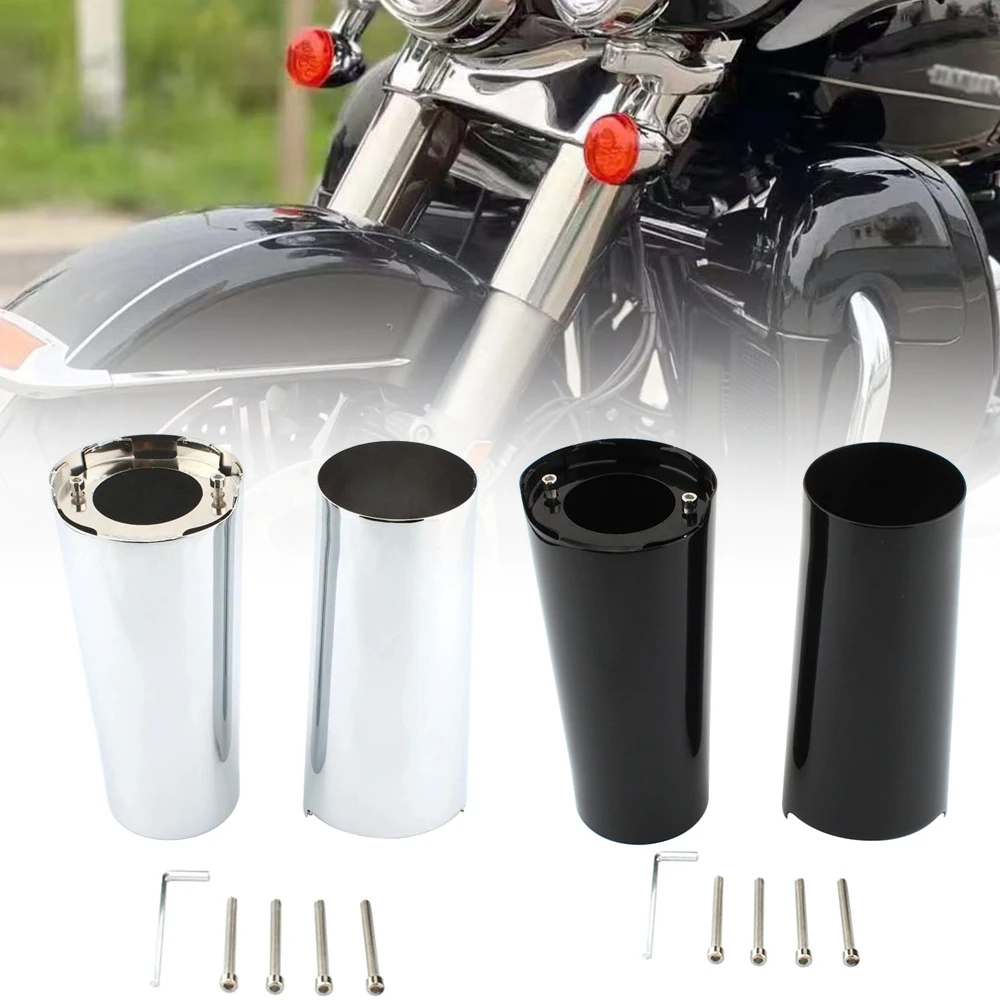 

For Harley Touring Electra Street Tri Glide CVO FLHX FLHTK 2014-2025 Motorcycle Front Fork Boot Shock Slider Covers