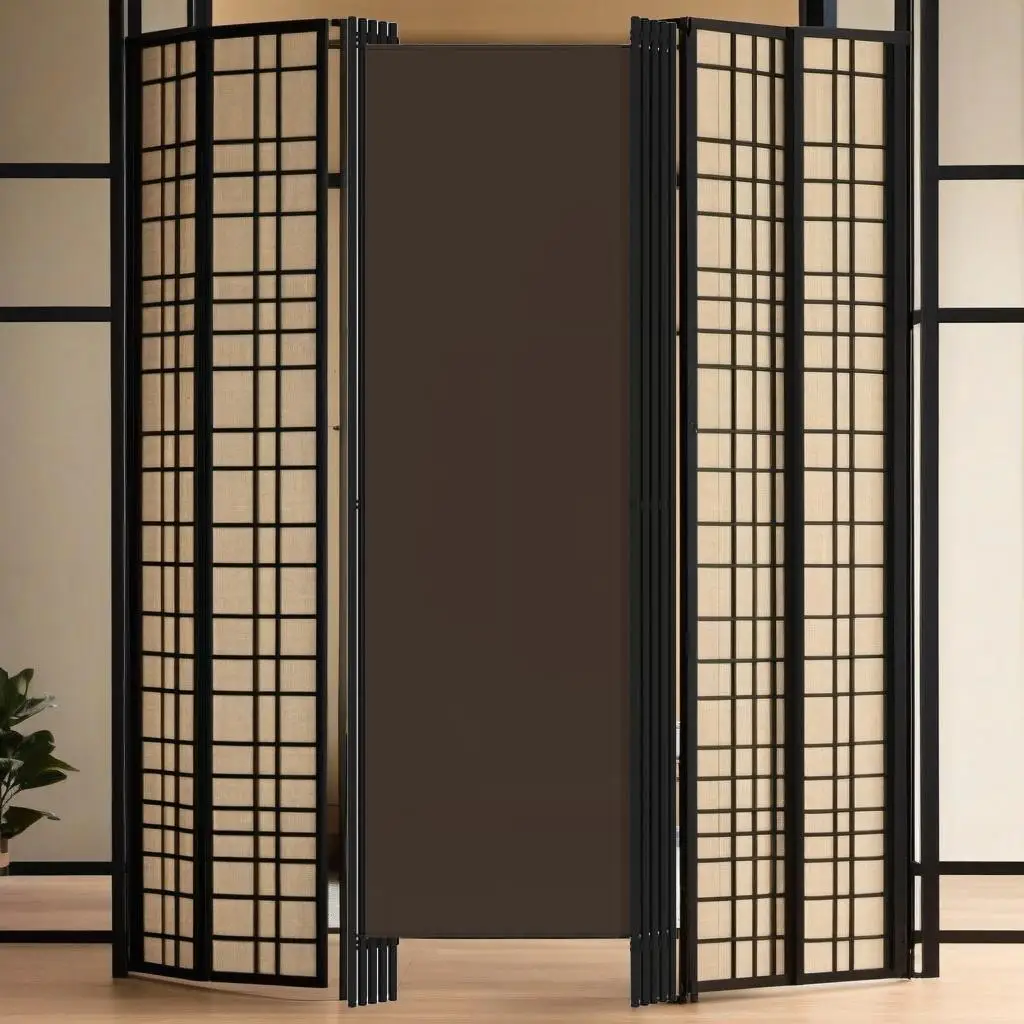 

5-Panel Brown Room Divider - 98.4x70.9 Inches Stylish Screen for Home Decor