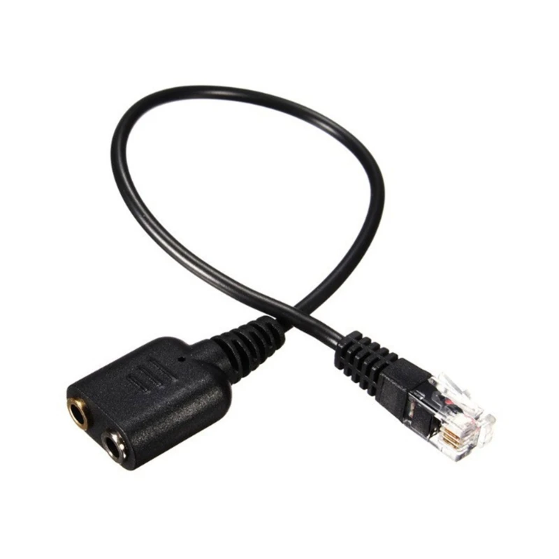 3.5mm Female to RJ9 Crystal Converters Headsets MICs Splitters Cable Convertor Cable Easy Installation 25cm/9.84inch Dropship