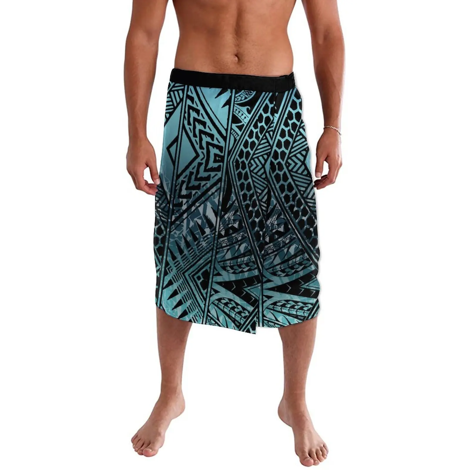 Custom Polynesian Print Ie Faitaga Pacific Island Tribal Style Sarong Samoa Ethnic Menswear Lavalava Soft Fabrics Sulu