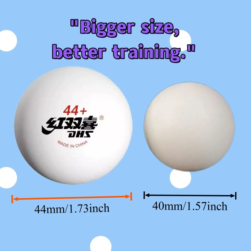 

DHS 44+ Oversized Table Tennis Balls-Slow Speed Training Balls (6/12pcs) Extra Durability for Kids Studend Practice & Exercise