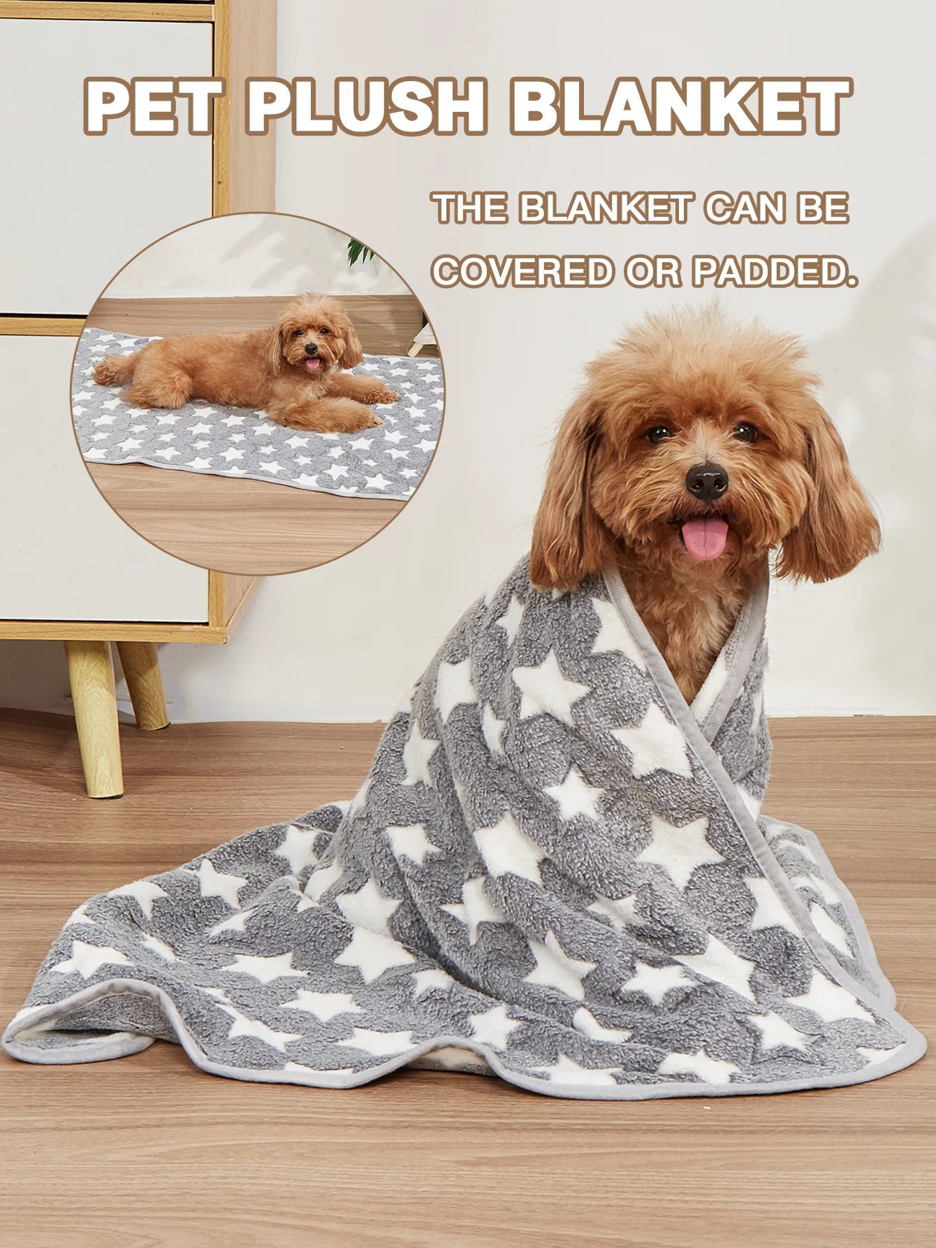 Mantas para cachorros, estera para dormir muy suave y cálida, color gris, estampado bonito, forro polar esponjoso, manta de franela para perros pequeños y gatos