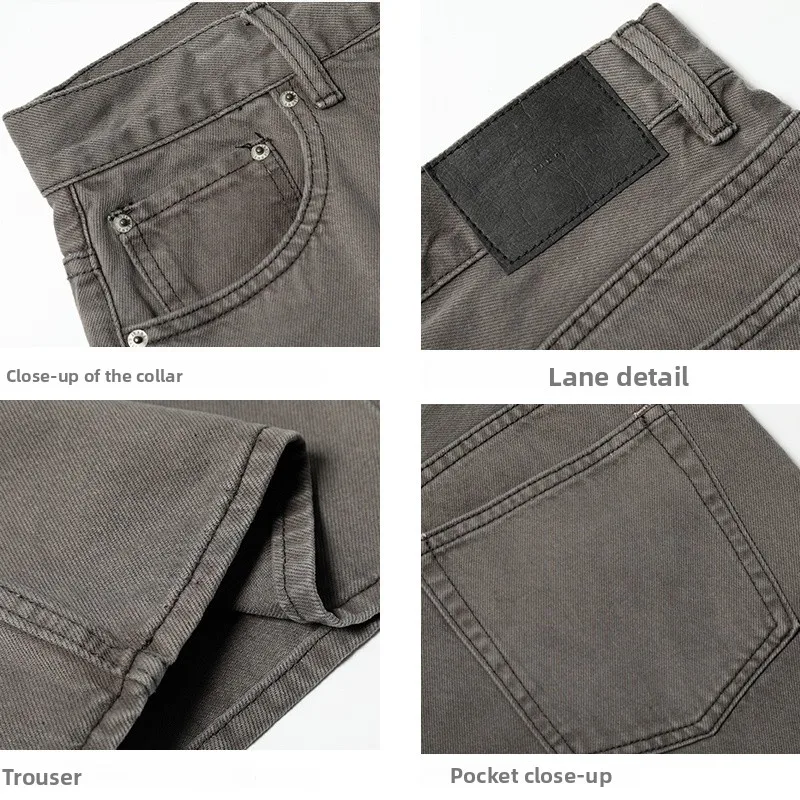 Cleanfit فضفاض مستقيم الساق ey الاسمنت الدينيم الجينز ex عارضة عالية الخصر السراويل الطويلة العصرية Faionable الصيف الجينز