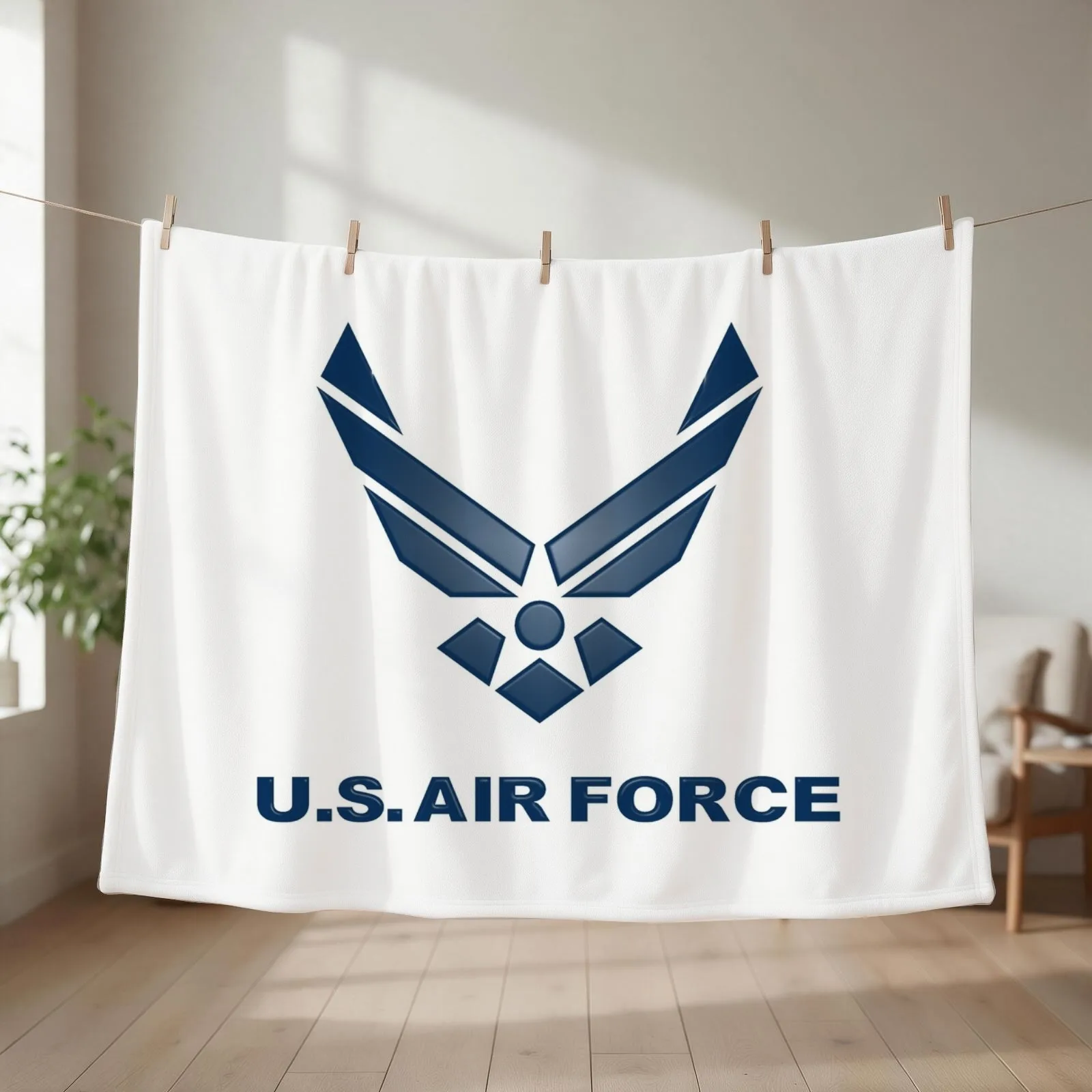 U. S. Air Force Symbol Throw Blanket couch cozy soft plush fuzzy picnic outdoor blanket