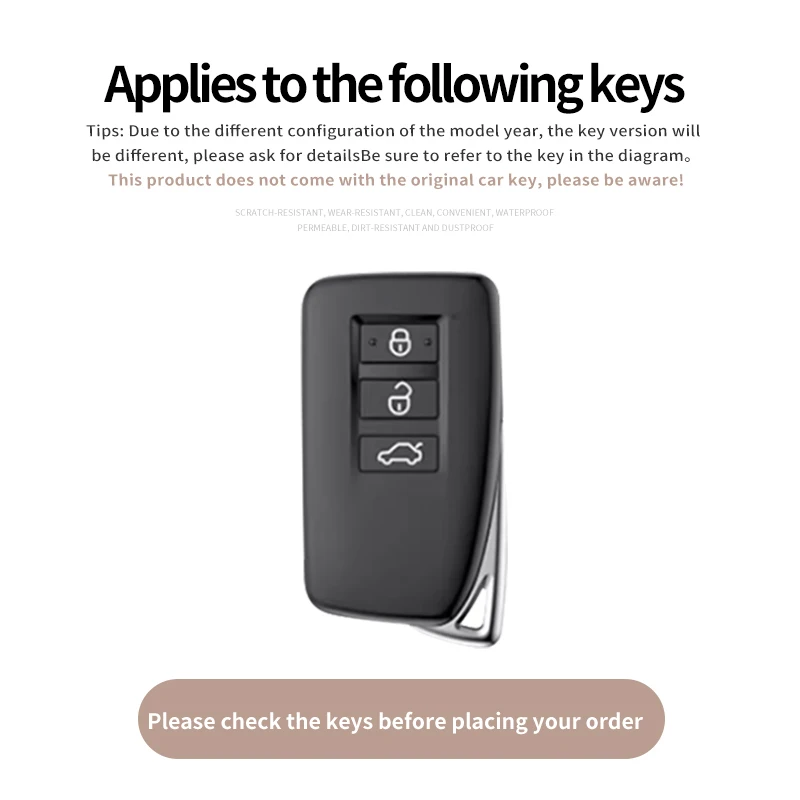 Tampa de couro do caso chave do carro, protetor de Shell, Lexus RX350, NX300, Es300h, RX450h, GS300, GX470, IS250, ES350, LX570, GX460, Is300h