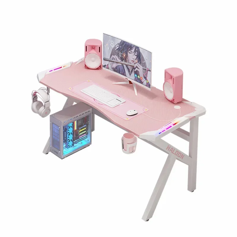 

Pink gaming desk girls gamer live combination office computer desk PC table fashion lovely bedroom laptop desk study table