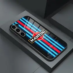 Martini Racing Horizontal Stripe Phone Case For S24 Ultra Samsung S23 Fe S22 S20 S21 Plus Galaxy A54 A34 A24 A53 Glass Cover