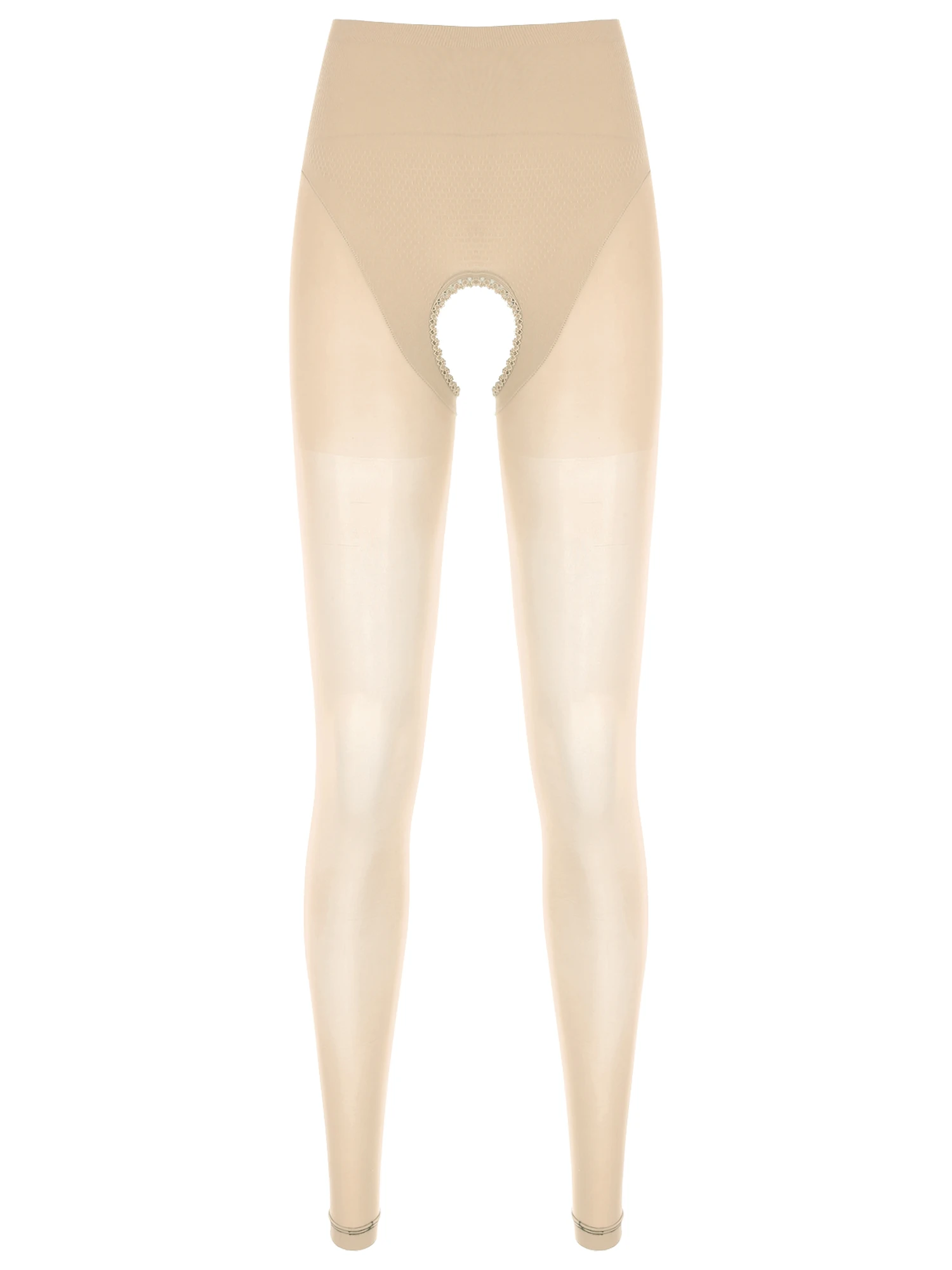 

New Pantyhose Solid Color Crotchless Womens Ladies Stockings See Through Open Crotch Tights Stockings High Waist Leggings