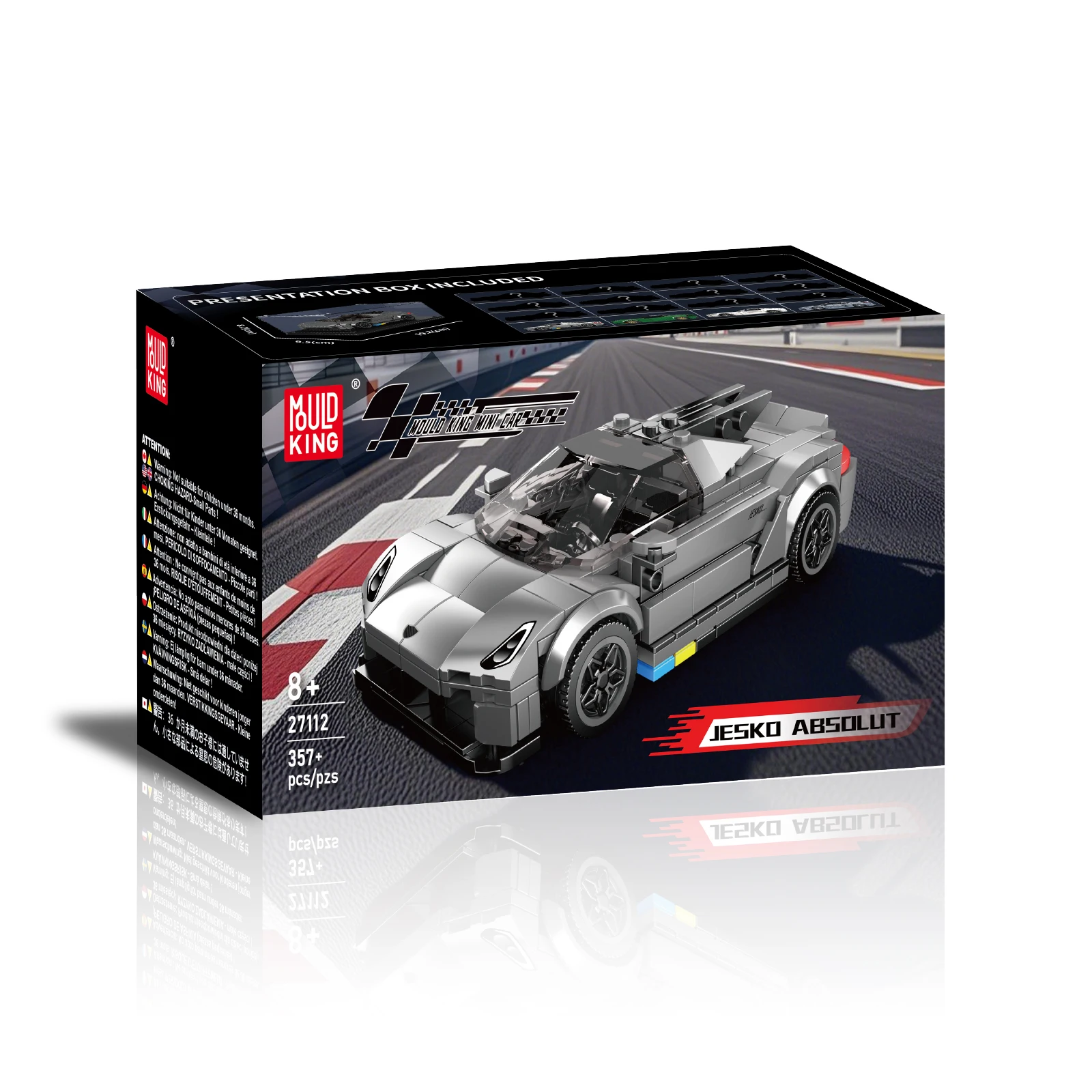 Molde rei 27112 supercar blocos de construção mini carro esportivo rápido modelo caixa exibição brinquedo tijolo colecionável presente natal para adulto criança