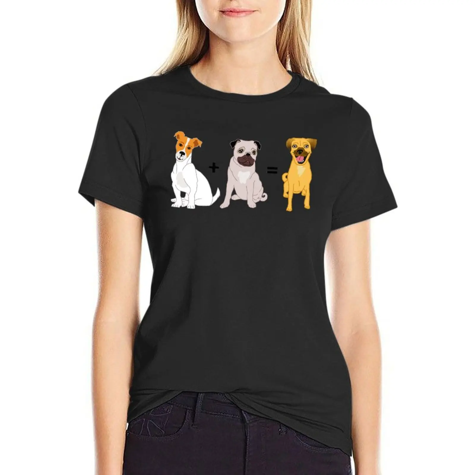 Jack + Pug = Jug! T-Shirt summer top quick drying workout t shirts for Women