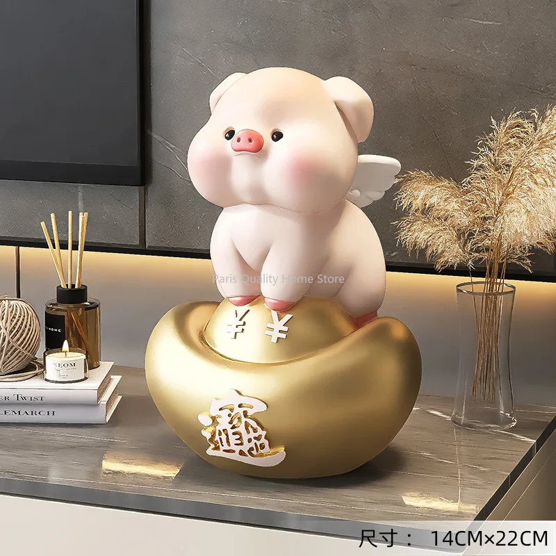 

Gold Ingots Zodiac Pig Decoration Living Room Bedroom Office Desktop Decoration Housewarming Gift