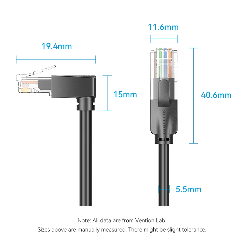 Ventie Ethernet-kabel Cat6 UTP 90 graden downard haakse patchsnoer voor laptop router TV Box printer USB HUB RJ45 internet
